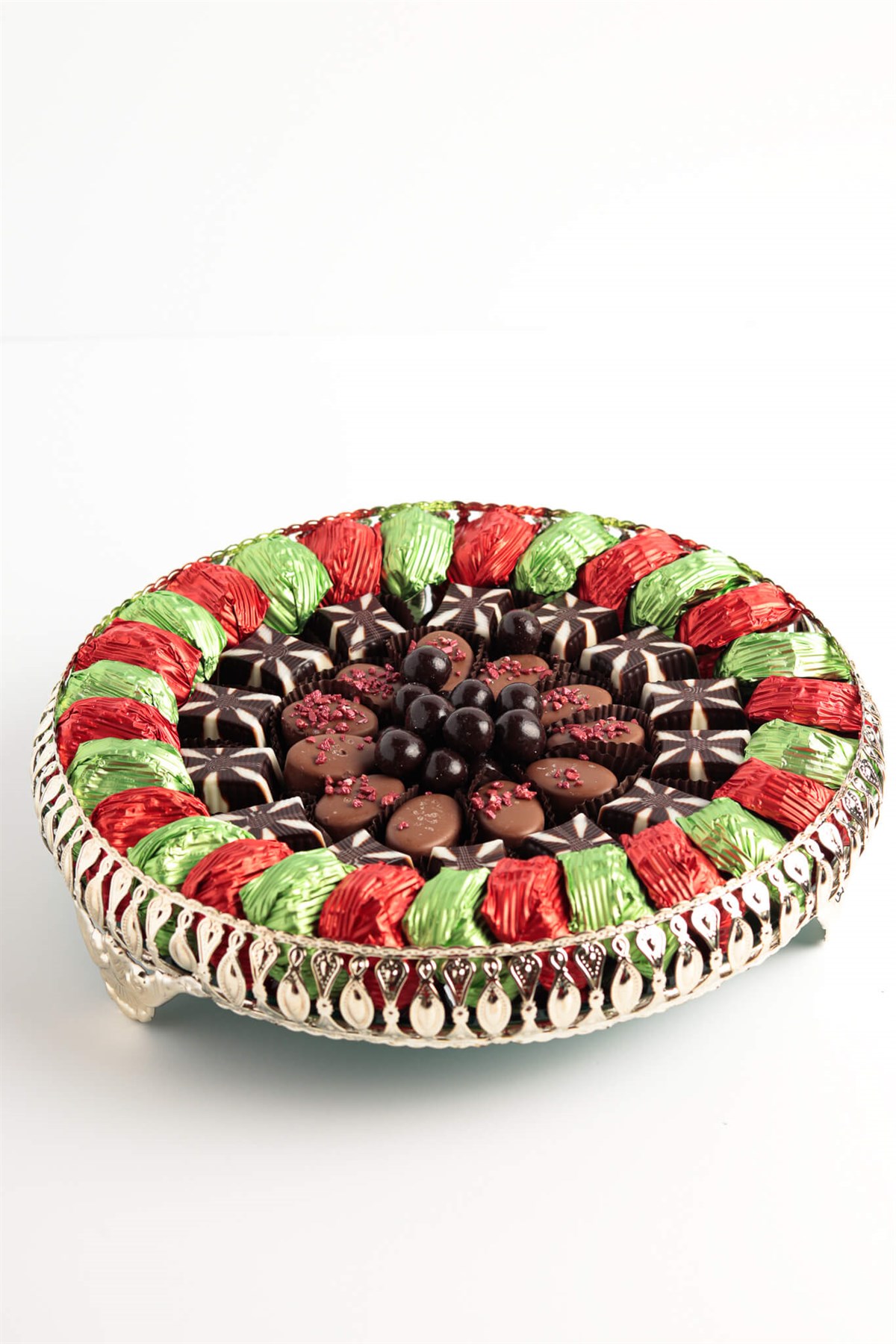 Yaldızlı ve Special Hediyelik Çikolata Aranjmanı (Tepsi ile birlikte) Model 1