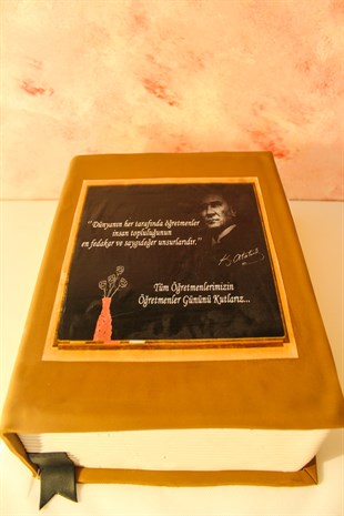 Öğretmenler Günü Kitap Model Tasarım Pasta