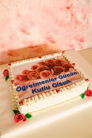 Öğretmenler Günü Yaş Pastası (Baskılı)