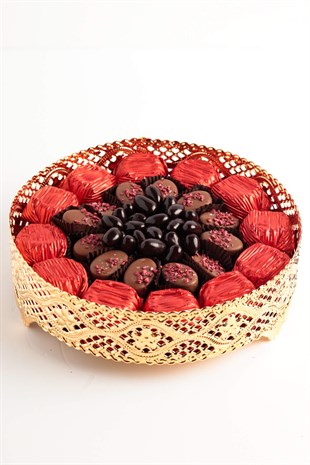 Yaldızlı ve Special Hediyelik Çikolata Aranjmanı (Tepsi ile birlikte) Model 6