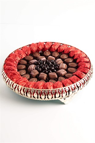 Yaldızlı ve Special Hediyelik Çikolata Aranjmanı (Tepsi ile birlikte) Model 4