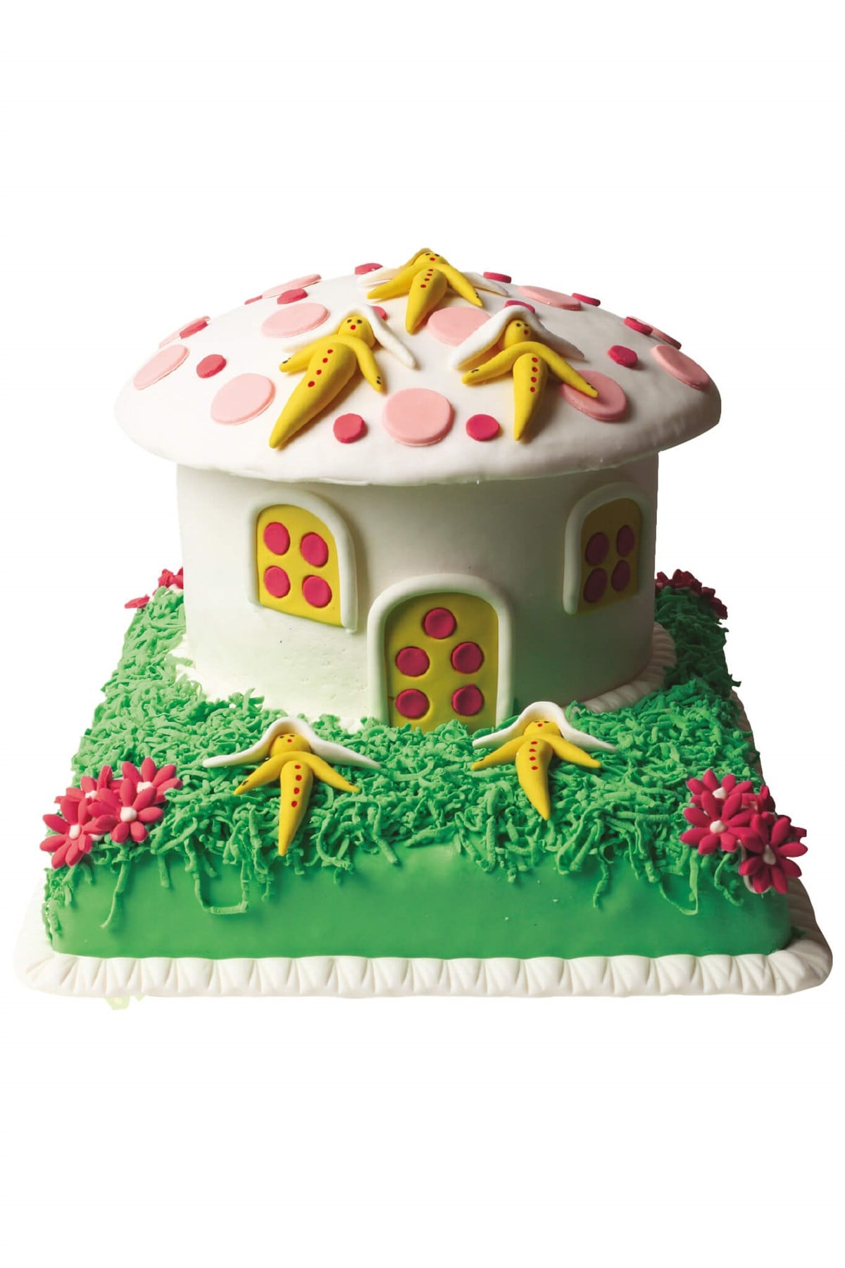 Benekli Ev Şeker Hamurlu Tasarım Pasta