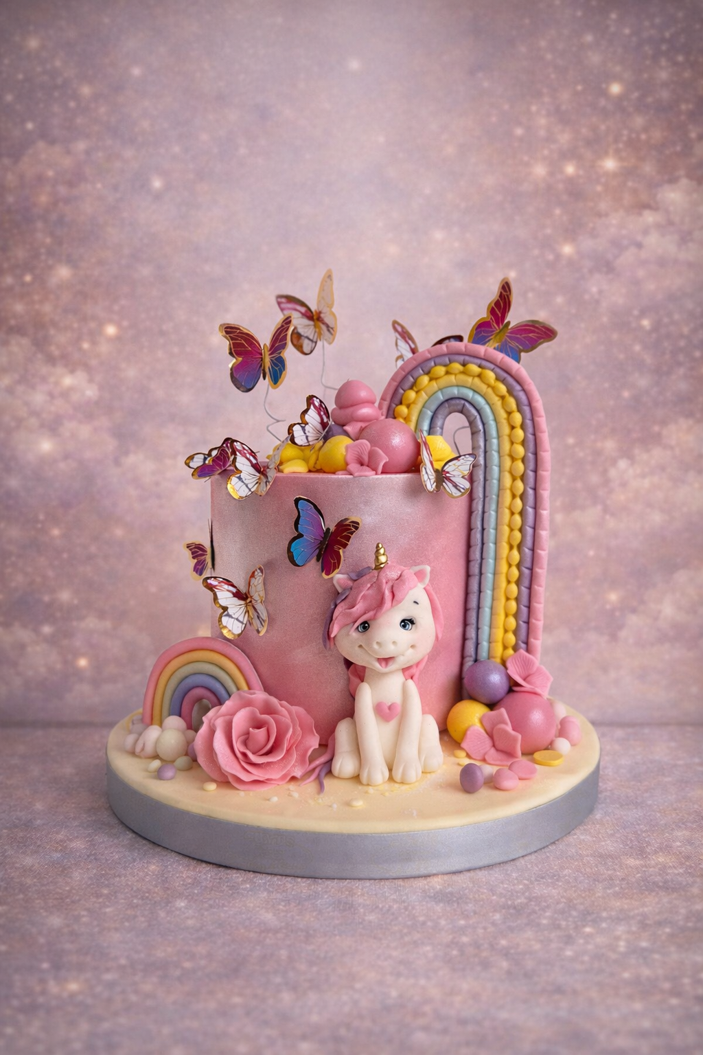 Kelebekli Unicorn Masalı Pasta