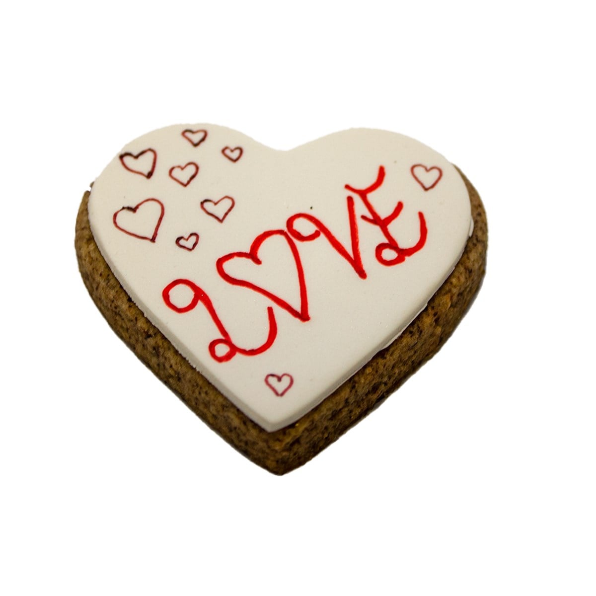 Love Yazılı Kalp Figürlü Kurabiye