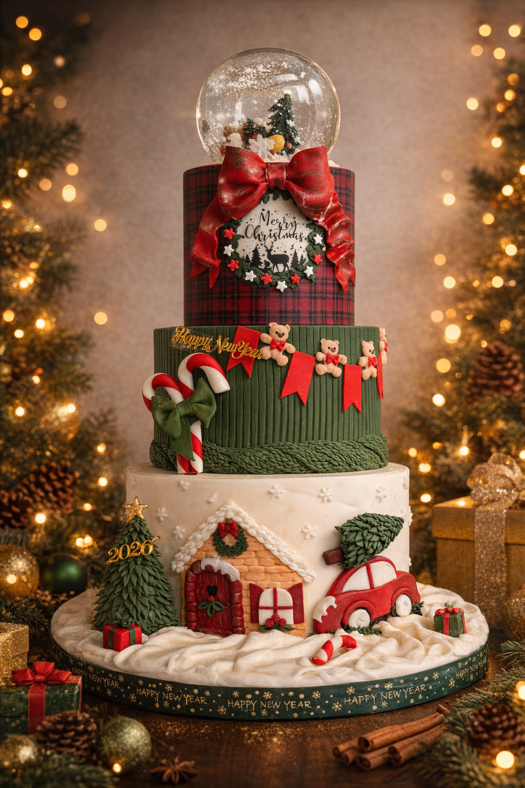 Yeni Yıl Temalı Pasta