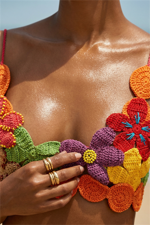 ACR Craft Renkli Çiçekli El Örgüsü Top