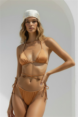 April Üçgen Bikini Takımı LM26134_BROWN