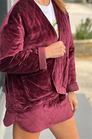 Bordo Kadife Etek