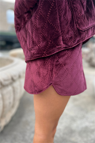 Bordo Kadife Etek