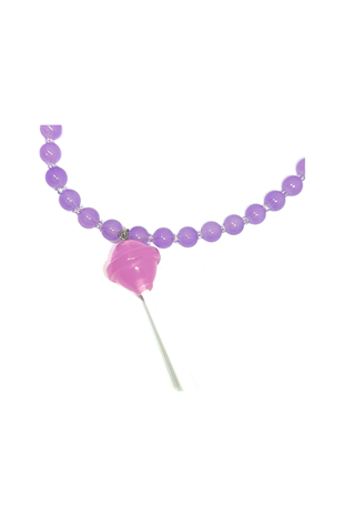 Bruja Kids Lila Lolipop Charm  Necklace