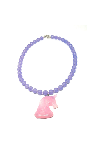 Bruja Kids Lila Unicorn Charm  Necklace