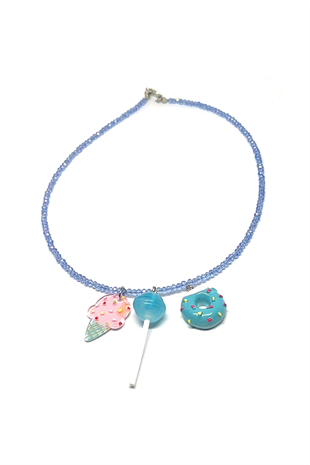 Bruja Kids Blue Donut  Charm  Necklace