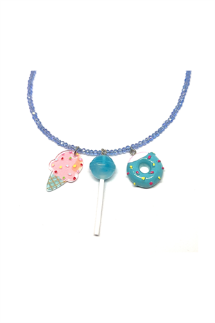 Bruja Kids Blue Lolipop Charm  Necklace