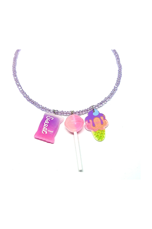 Bruja Kids Pink Lolipop Charm  Necklace