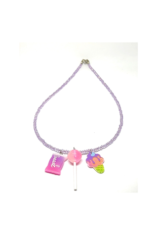 Bruja Kids Pink Lolipop Charm  Necklace