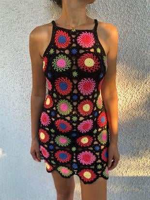 ACR Art Craft Studio Renkli Örgü Elbise