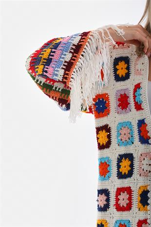 ACR Craft Studio Renkli Örgü Kimono