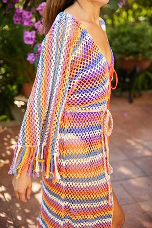 ACR Craft Studio Renkli Örgü Kimono