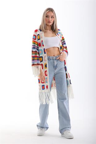 ACR Craft Studio Renkli Örgü Kimono