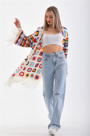 ACR Craft Studio Renkli Örgü Kimono