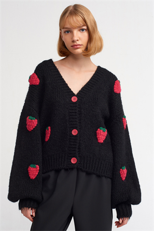 Black Strawberry Cardigan