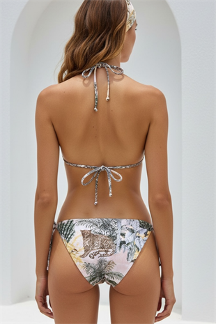 Desenli Üçgen Bikini Takımı LM26141_color