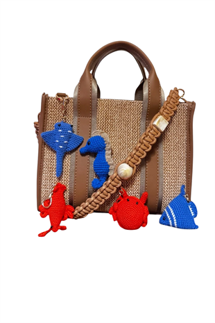 Eynaco City Bag Mini Tan-Blue