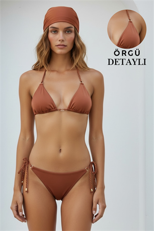 Fern Üçgen Bikini Takımı LM26133_BROWN