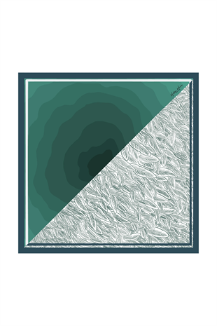 Galene Brand Green Wave İpek Şal Eşarp