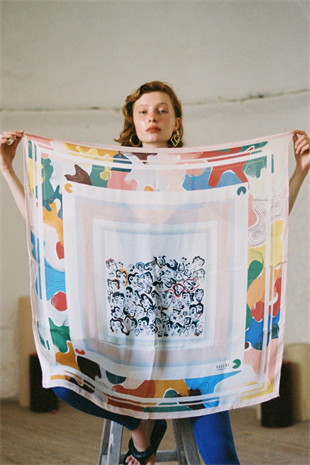 Galene Brand Herd Şifon İpek Şal Eşarp