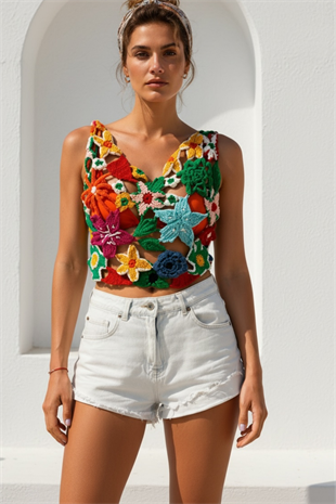 Garden Örgü  Crop Top LM26602