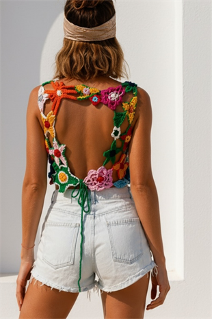Garden Örgü  Crop Top LM26602