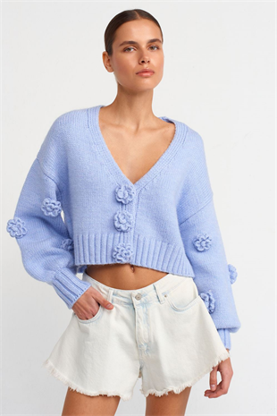 Rose Cardigan Blue