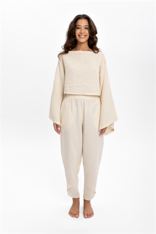 Husufi Naturel Crop Top