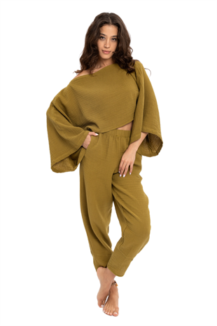 Husufi Green Crop Top