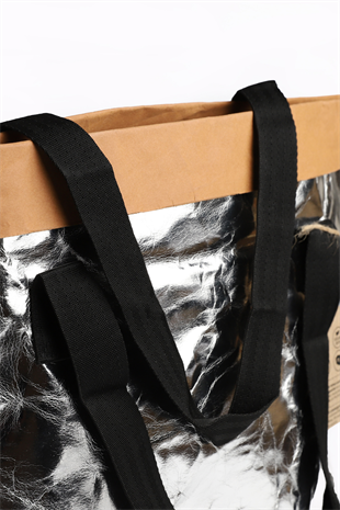 Kasia Vegan Leather Silver Bag