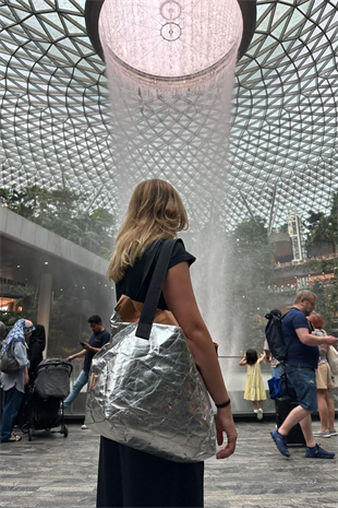 Kasia Vegan Leather Silver Bag