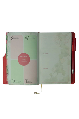 Kendime Notlar Şükür Ajandası Kırmızı