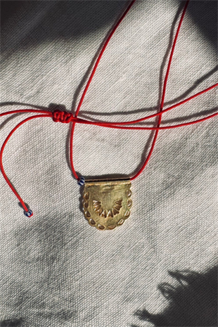 Kırmızı ip Silver Necklace Kırmızı7