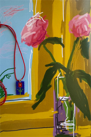 Kırmızı ip Miyuki Necklace Kırmızı18 