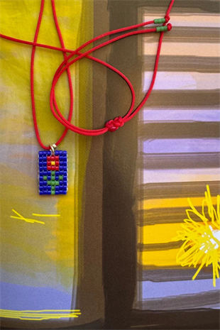 Kırmızı ip Miyuki Necklace Kırmızı18 