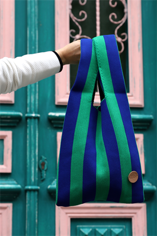 Lili Wrist Striped Green Blue Bag