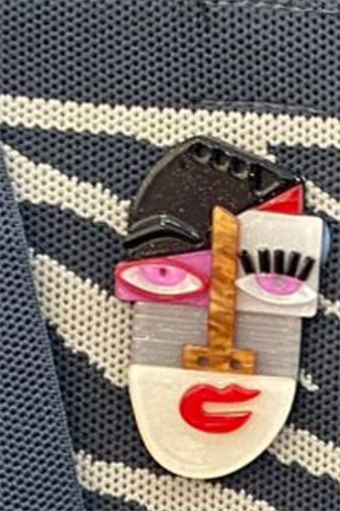 Lisa Grey Zebra Patterned Bag