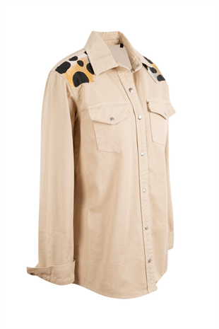 Look Project Galia The Giraffe Denim Jacket - Ecru