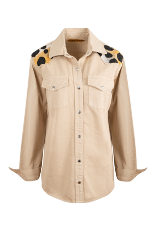 Look Project Galia The Giraffe Denim Jacket - Ecru