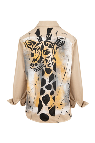 Look Project Galia The Giraffe Denim Jacket - Ecru