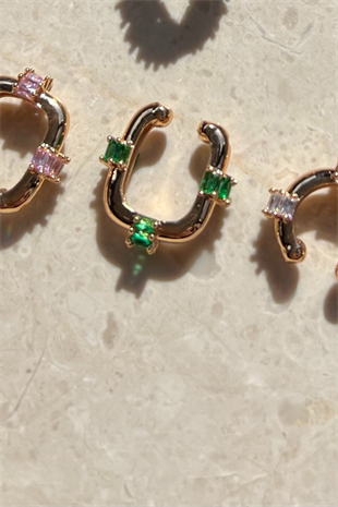 Mitico Jewellery Pink Stone Earrings