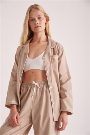 Night & Mild Sophia Bej Pijama Takımı