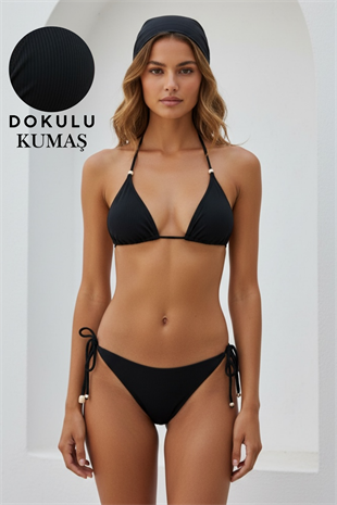 Night Üçgen Bikini Takımı LM26136_BLACK
