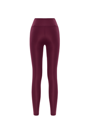 Nui Yoga High Waist Compression Leggings Burgundy